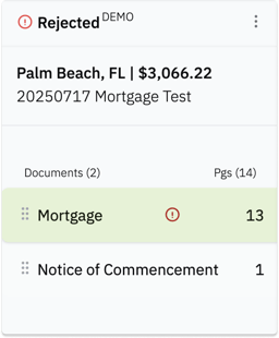 Document Rejected Indicator